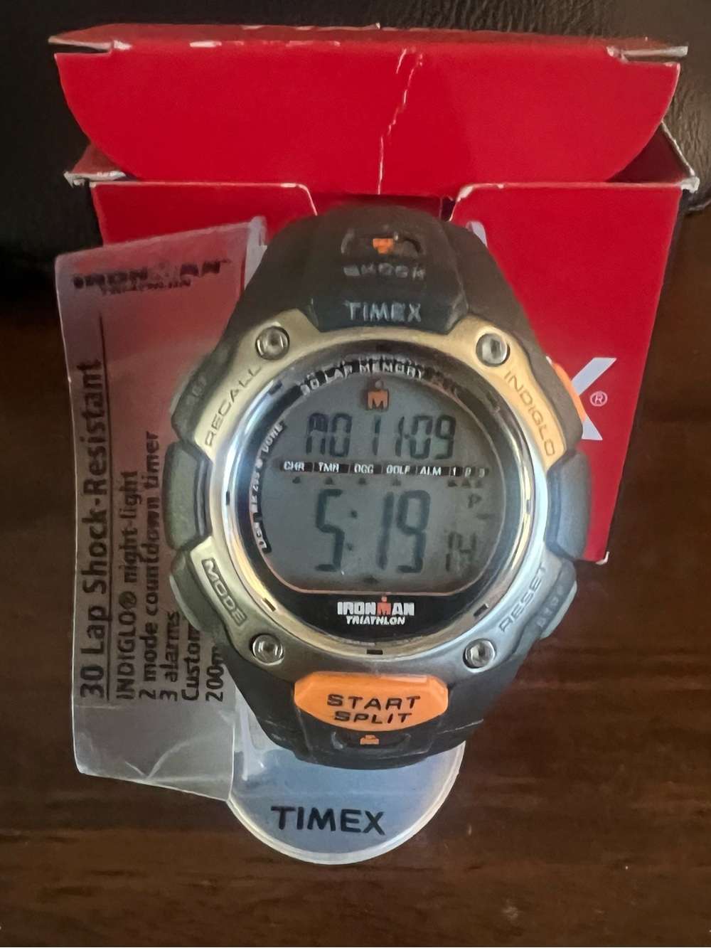 Timex Ironman Triathlon Digital Watch - Black & Orange Accents